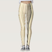 Karamelbruin met zwarte en witte streep leggings (Voorkant)