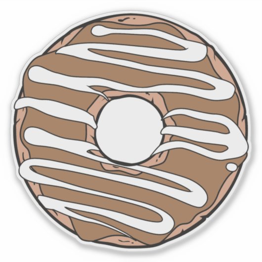 Karameldonut, donut, glazuur, ijsblokjes, berijpen sticker (Voorkant)