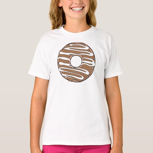 Karameldonut, donut, glazuur, ijsblokjes, berijpen t-shirt (Voorkant)