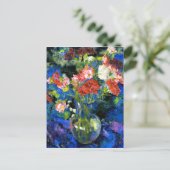 Karanjers in een ronde glazen vaas briefkaart (Staand voorkant)