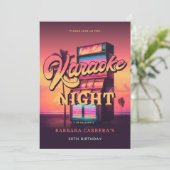 Karaoke 30e verjaardag Retro Party Kaart (Staand voorkant)