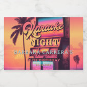 Karaoke 30e verjaardag Retro Party Sparkling Wijnetiket (Enkel label)