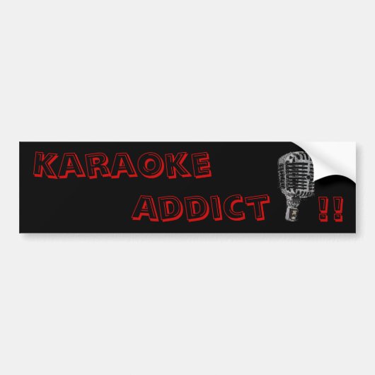 Karaoke Addict! Bumpersticker (Voorkant)