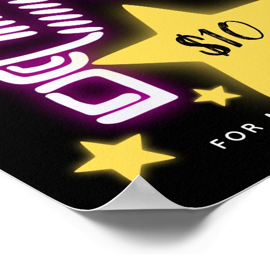 Karaoke avond, open microfoon, komedie, zingen poster (Hoek)