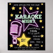 Karaoke avond, open microfoon, komedie, zingen poster (Voorkant)