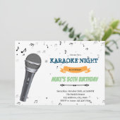 Karaoke avond verjaardagsuitnodiging kaart (Staand voorkant)