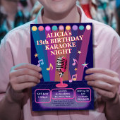 Karaoke avondfeest tiener verjaardag tiener kaart