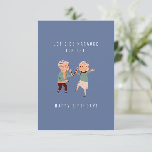 Karaoke Birthday Card (Staand voorkant)