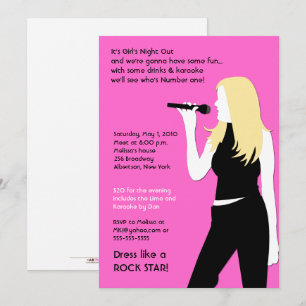 Karaoke Birthday Singing Teenager Teen Blonde Girl Kaart