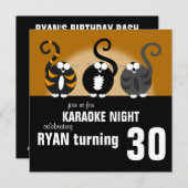 Karaoke Birthday Uitnodiging (Voorkant / Achterkant)