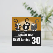 Karaoke Birthday Uitnodiging (Staand voorkant)