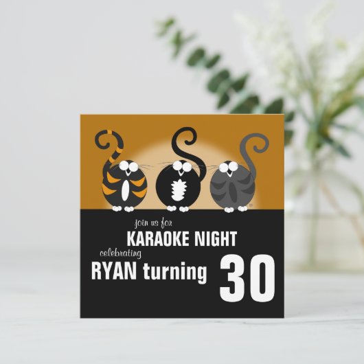 Karaoke Birthday Uitnodiging (Staand voorkant)