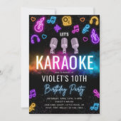 Karaoke Birthday Uitnodiging | Karaoke-partij (Voorkant)