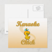 Karaoke Chick Briefkaart (Voorkant / Achterkant)
