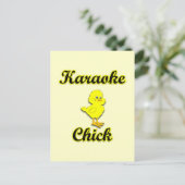 Karaoke Chick Briefkaart (Staand voorkant)