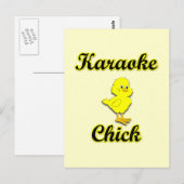 Karaoke Chick Briefkaart (Voorkant / Achterkant)