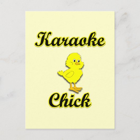 Karaoke Chick Briefkaart (Voorkant)