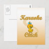 Karaoke Chick Briefkaart (Voorkant / Achterkant)