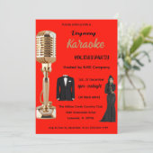 Karaoke Christmas Party  Invite Aankondiging (Staand voorkant)