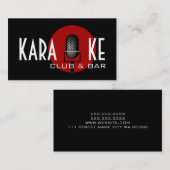 Karaoke Club en Bar Performance Entertainment Visitekaartje (Voorkant / Achterkant)