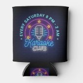 Karaoke Club Neon Let Illustration, Custom Text Blikjeskoeler (Voorkant)