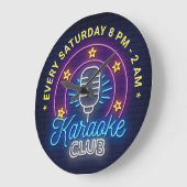 Karaoke Club Neon Let Illustration, Custom Text Grote Klok (Hoek)