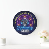 Karaoke Club Neon Let Illustration, Custom Text Grote Klok (Huis)