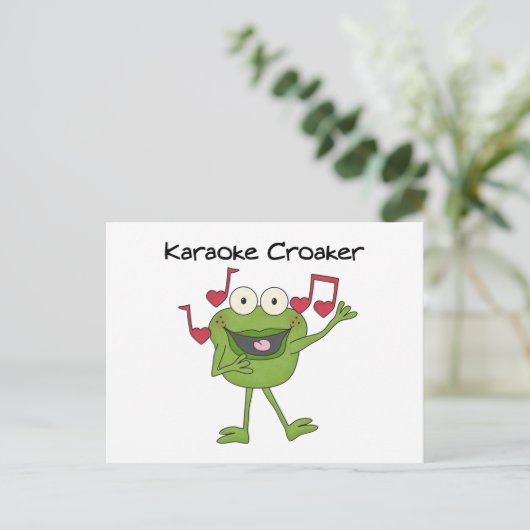 Karaoke Croaker Briefkaart (Staand voorkant)