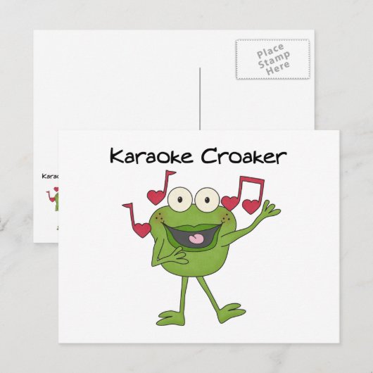 Karaoke Croaker Briefkaart (Voorkant / Achterkant)