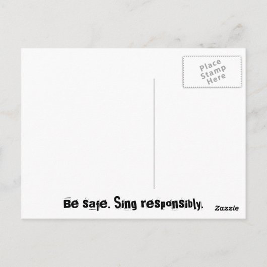 Karaoke Danger - Briefkaart (Achterkant)