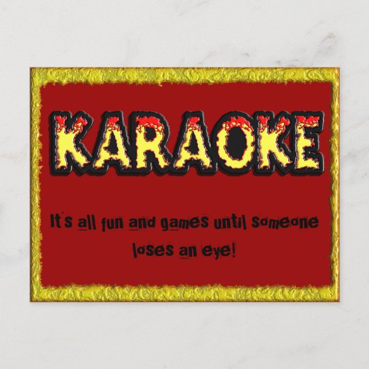 Karaoke Danger - Briefkaart (Voorkant)