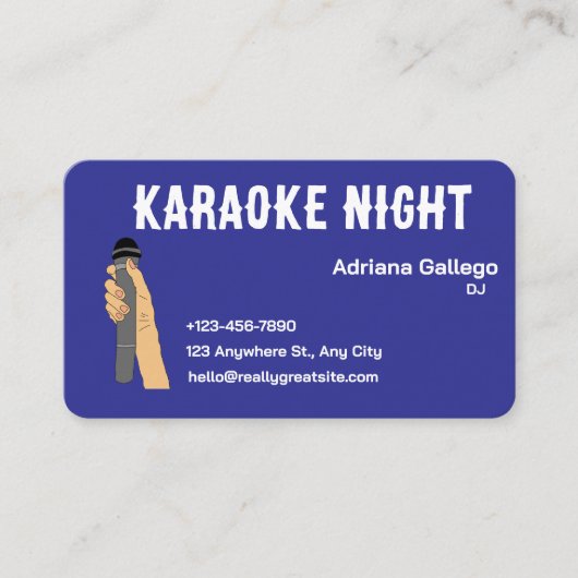 Karaoke DJ Visitekaartje (bewerkbaar) (Voorkant)