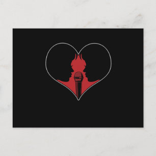 Karaoke Duet Heart Microphone Music Singing Gift Briefkaart