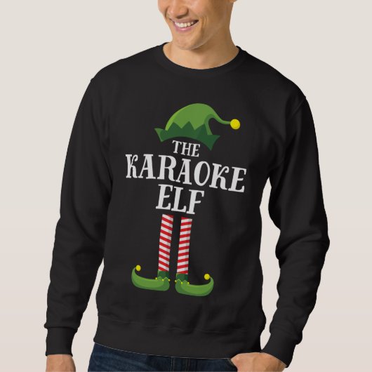 Karaoke Elf Matching Familie Kerstfeest Trui (Voorkant)