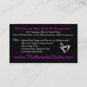 Karaoke Entertainment Card Visitekaartje (Achterkant)