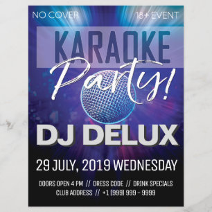 Karaoke Feest DJ Club Flyer