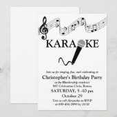 Karaoke Feest Muziek Schaal Microfoon Zwart Wit Kaart (Voorkant / Achterkant)