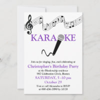 Karaoke Feest Muzikale Toonladder Microfoon Paars