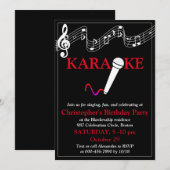 Karaoke Feest Muzikale Toonladder Microfoon Rood W Kaart (Voorkant / Achterkant)