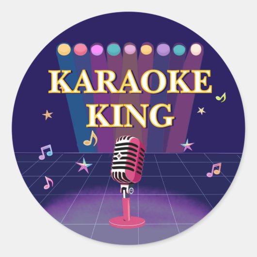 Karaoke feest tiener verjaardag ronde sticker (Voorkant)