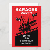 Karaoke Feest Uitnodiging (Voorkant / Achterkant)