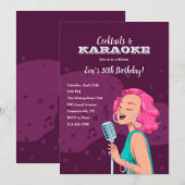 Karaoke Feest Uitnodigingen (Voorkant / Achterkant)