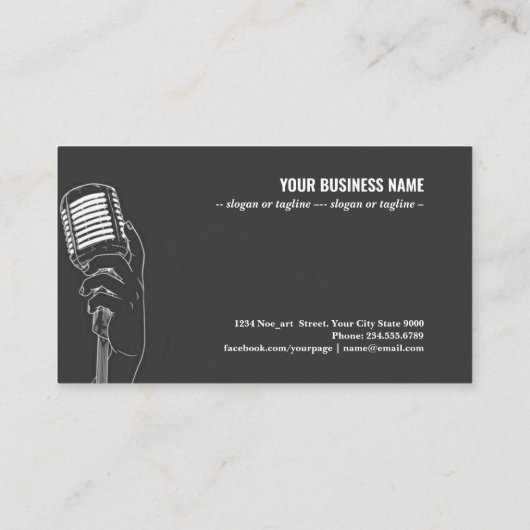 Karaoke flat-stijl visitekaartje (Achterkant)
