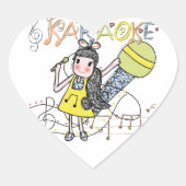 Karaoke Girl Hart Sticker (Voorkant)