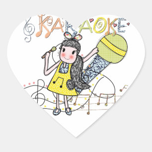Karaoke Girl Hart Sticker
