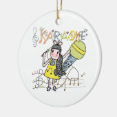 Karaoke Girl Keramisch Ornament (Links)