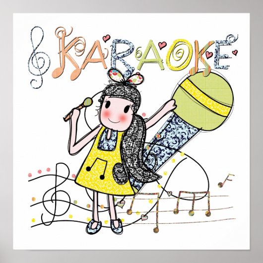 Karaoke Girl Poster (Voorkant)