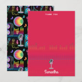 Karaoke Glow Singing Music Custom Name Bedankkaart (Voorkant / Achterkant)