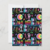 Karaoke Glow Singing Music Custom Name Notitiekaartje (Achterkant)