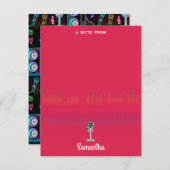 Karaoke Glow Singing Music Custom Name Notitiekaartje (Voorkant / Achterkant)